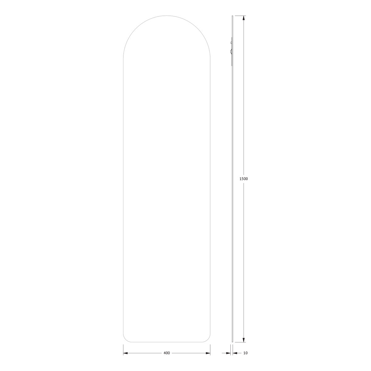 Зеркало со шлифованной кромкой 40x150см Evoform Primary BY 0101