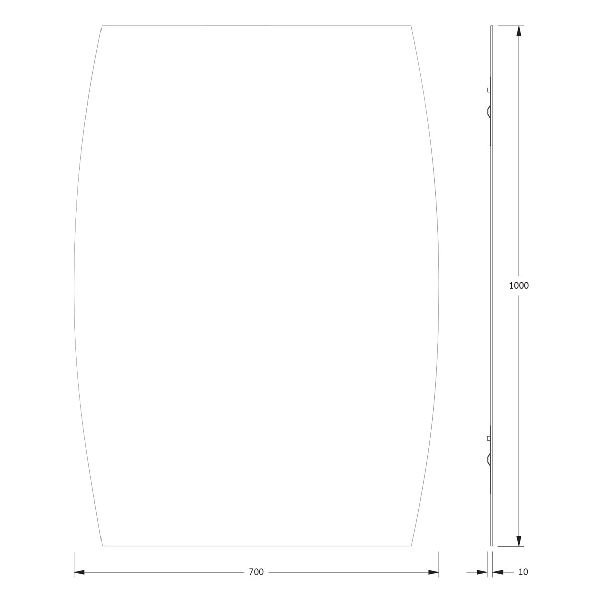 Зеркало со шлифованной кромкой 70x100см Evoform Primary BY 0095