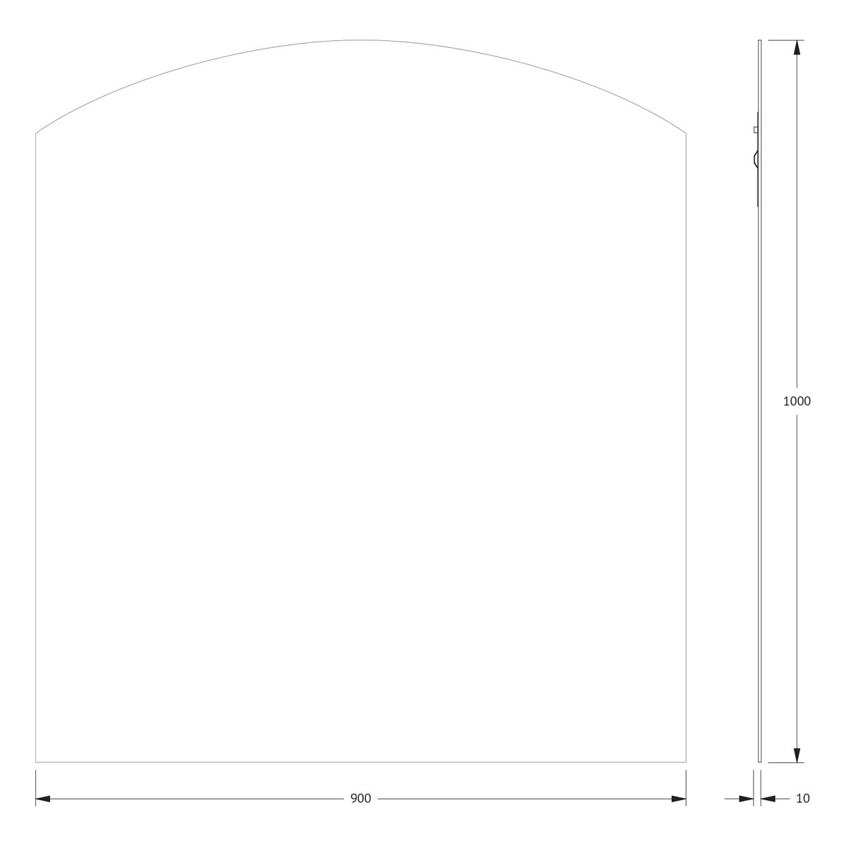Зеркало со шлифованной кромкой 90x100см Evoform Primary BY 0090