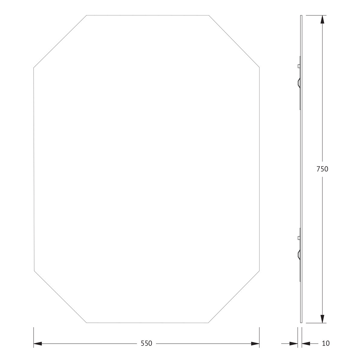 Зеркало со шлифованной кромкой 55x75см Evoform Primary BY 0081