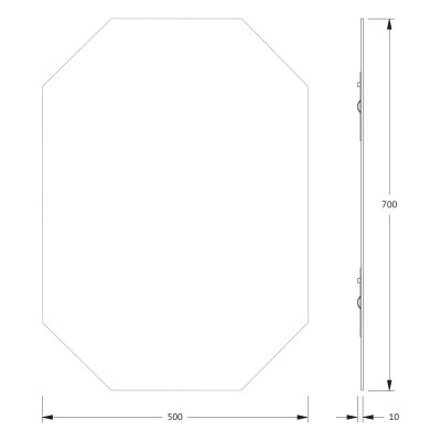 Зеркало со шлифованной кромкой 50х70см Evoform Primary BY 0080