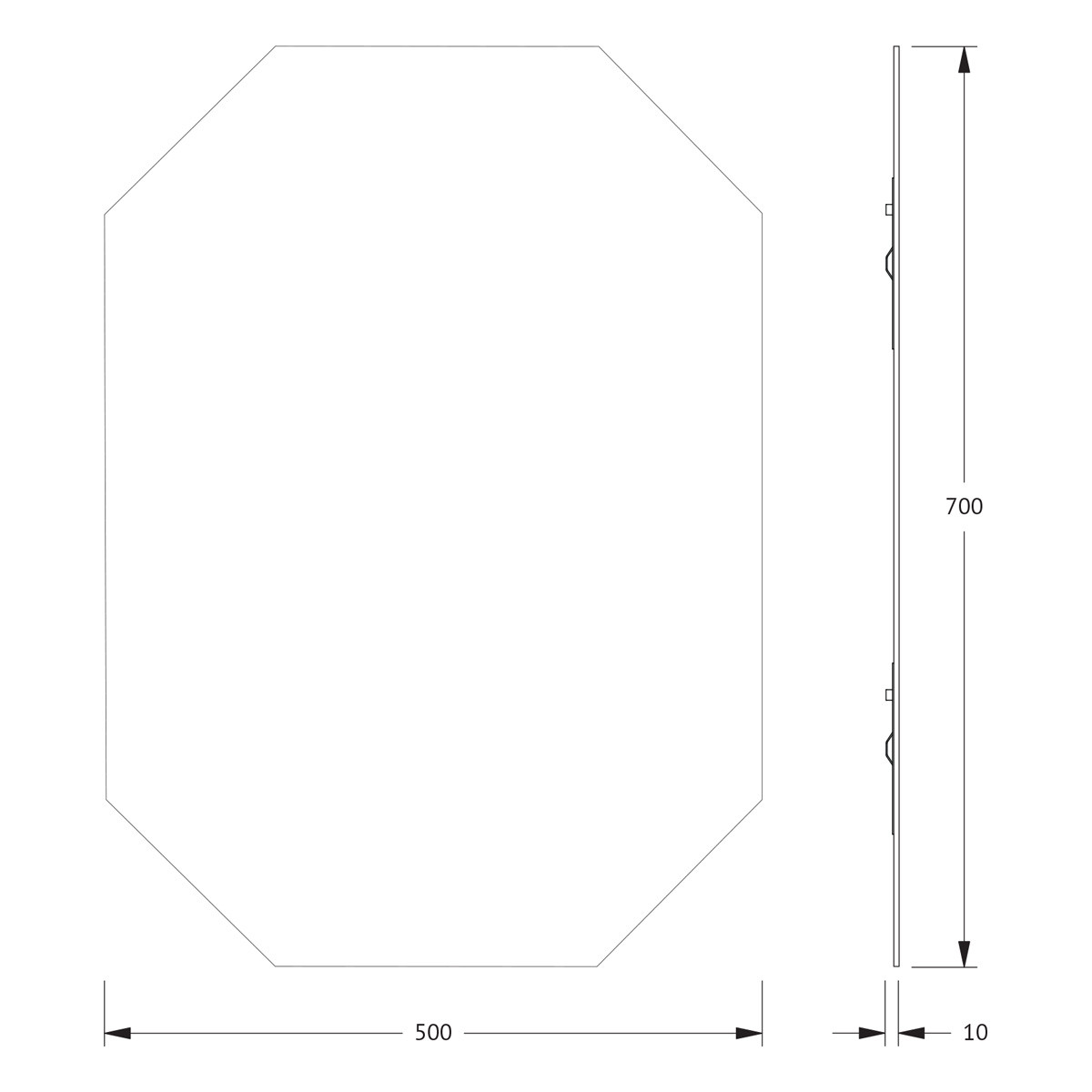 Зеркало со шлифованной кромкой 50х70см Evoform Primary BY 0080