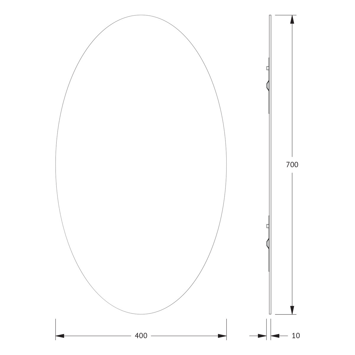 Зеркало со шлифованной кромкой 40x70см Evoform Primary BY 0028