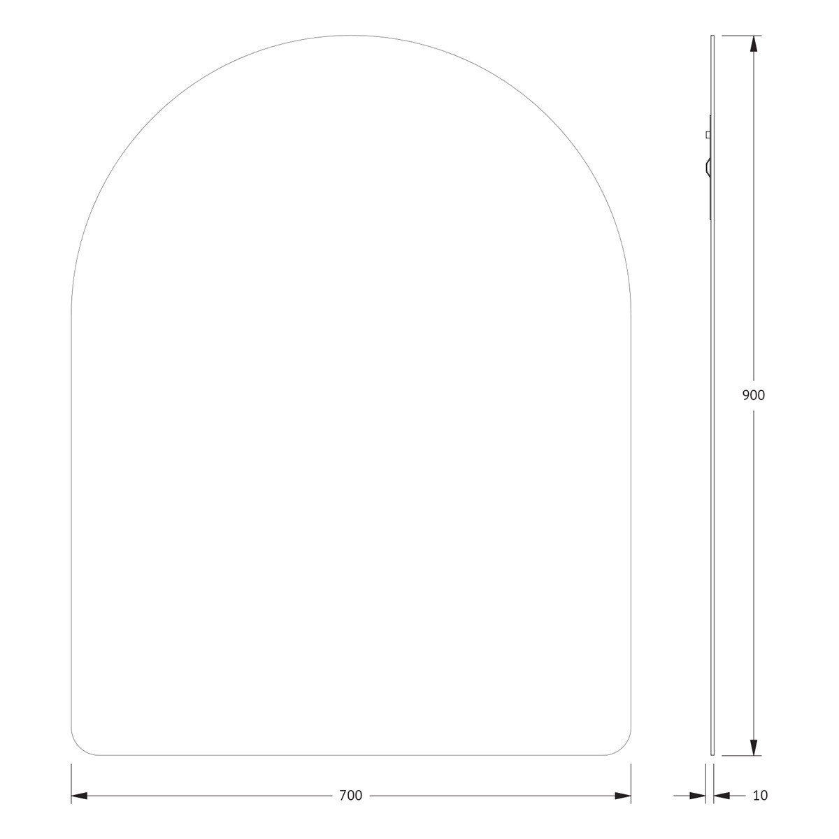 Зеркало со шлифованной кромкой 70x90см Evoform Primary BY 0022
