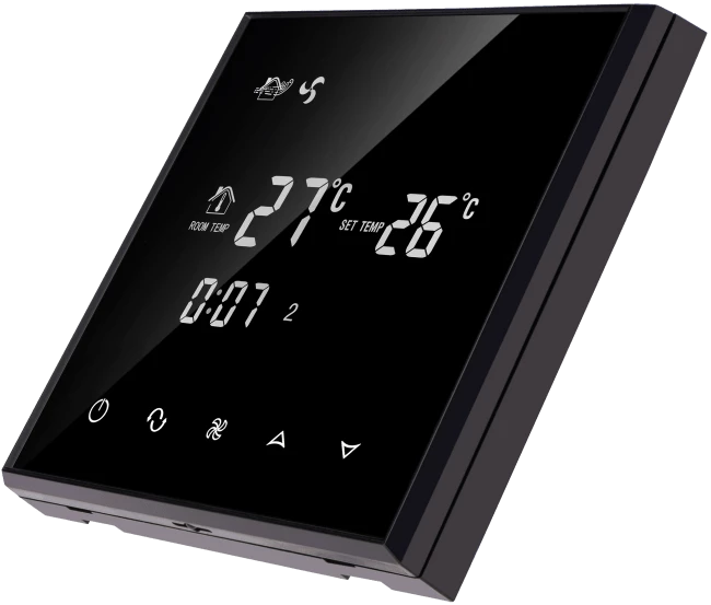 Термостат W-THERM TVB 2AC стеклянная черная панель
