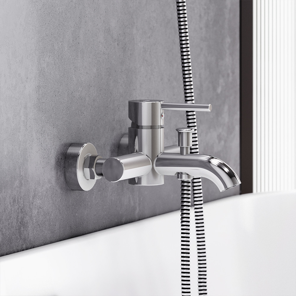 Смеситель для ванны и душа хром Damixa Scandinavian Pure 361000000