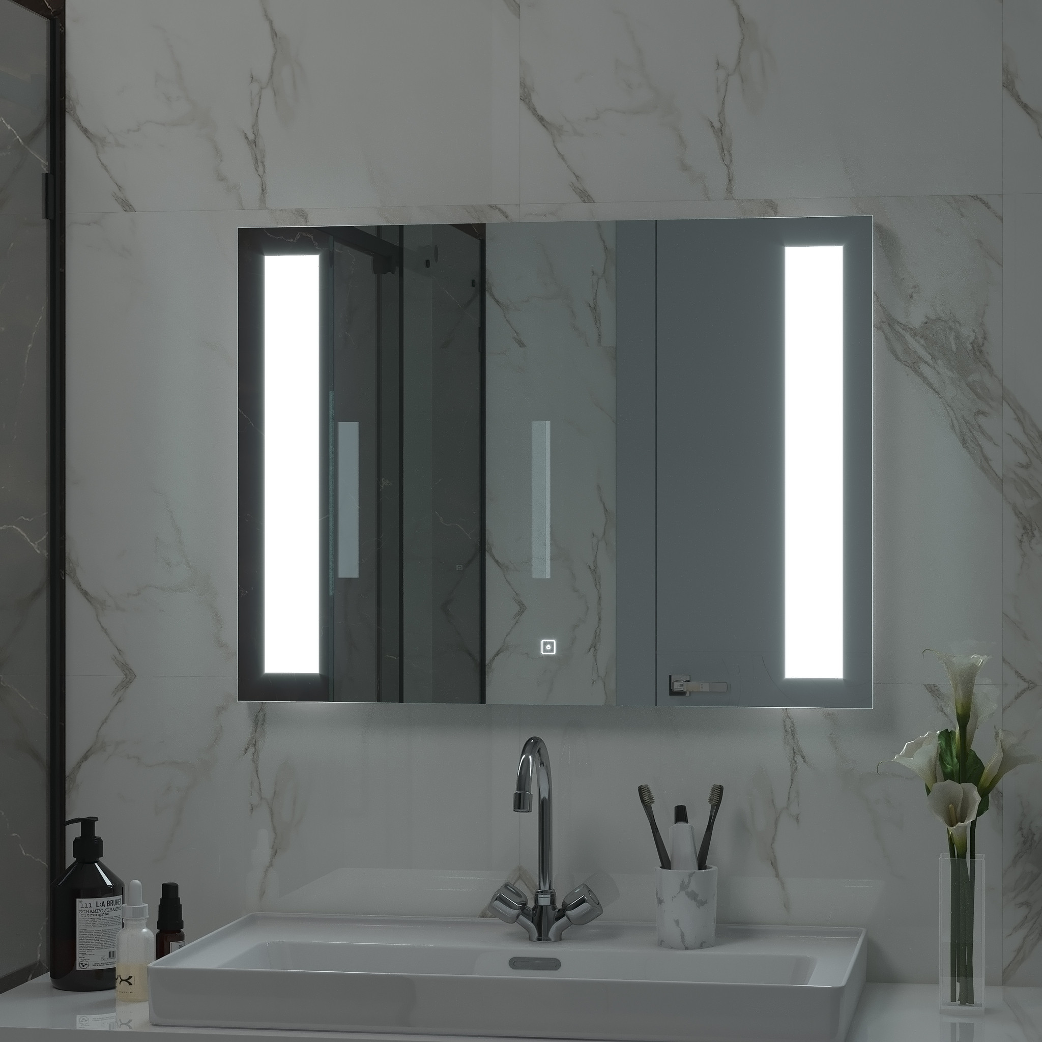 Зеркало с подсветкой 80х60см Continent Glossy Led ЗЛП51