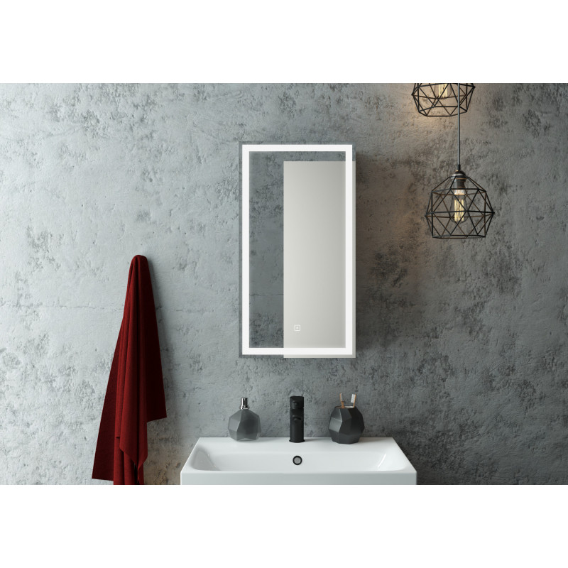 Зеркало-шкаф с подсветкой правый 35х65см Continent Mirror Box Black МВК054