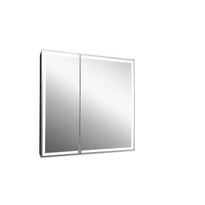Зеркало-шкаф с подсветкой 80х80см Continent Mirror Box Black МВК052