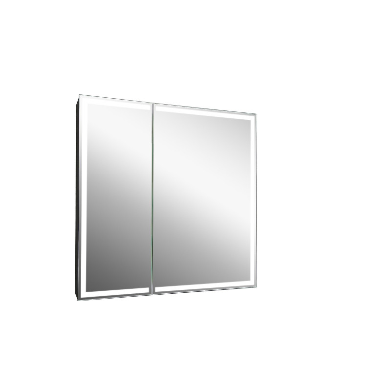 Зеркало-шкаф с подсветкой 80х80см Continent Mirror Box Black МВК052