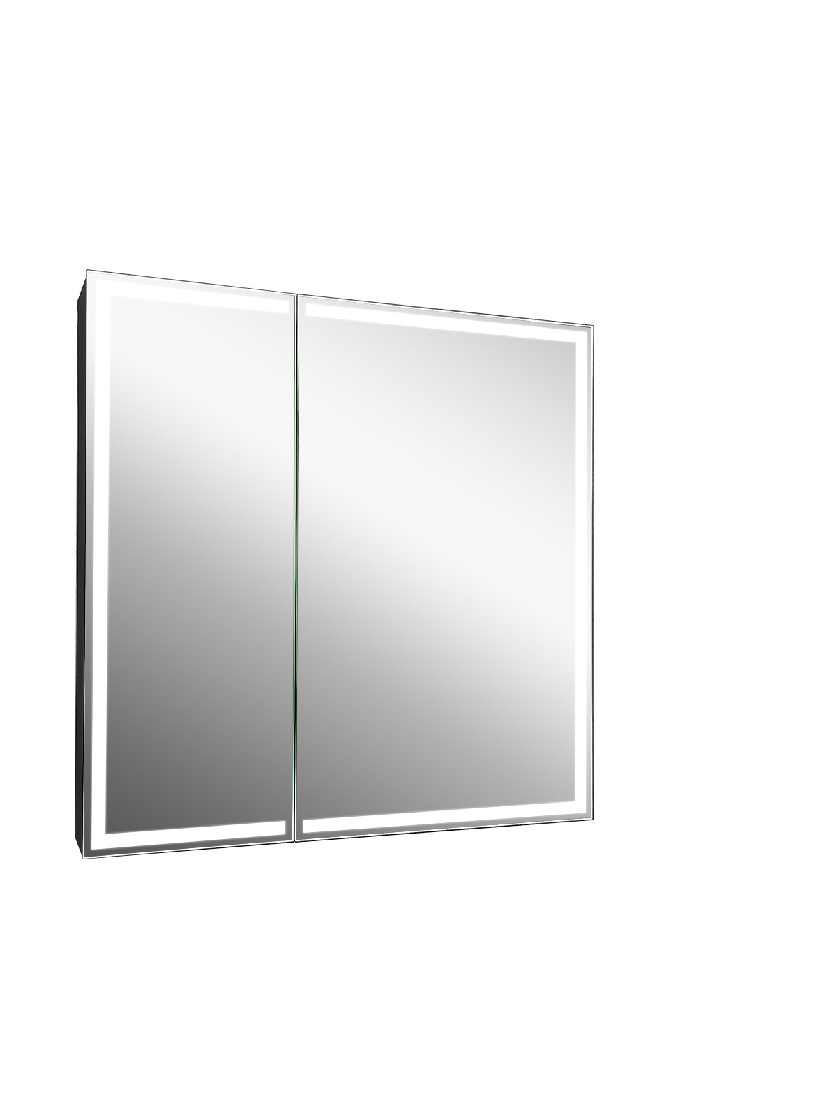 Зеркало-шкаф с подсветкой 80х80см Continent Mirror Box Black МВК052