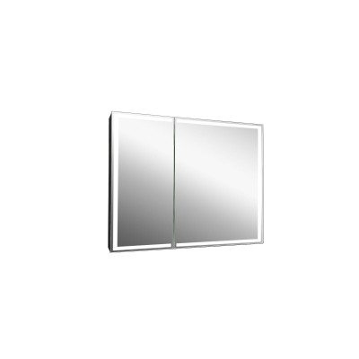 Зеркало-шкаф с подсветкой 100х80см Continent Mirror Box Black МВК051