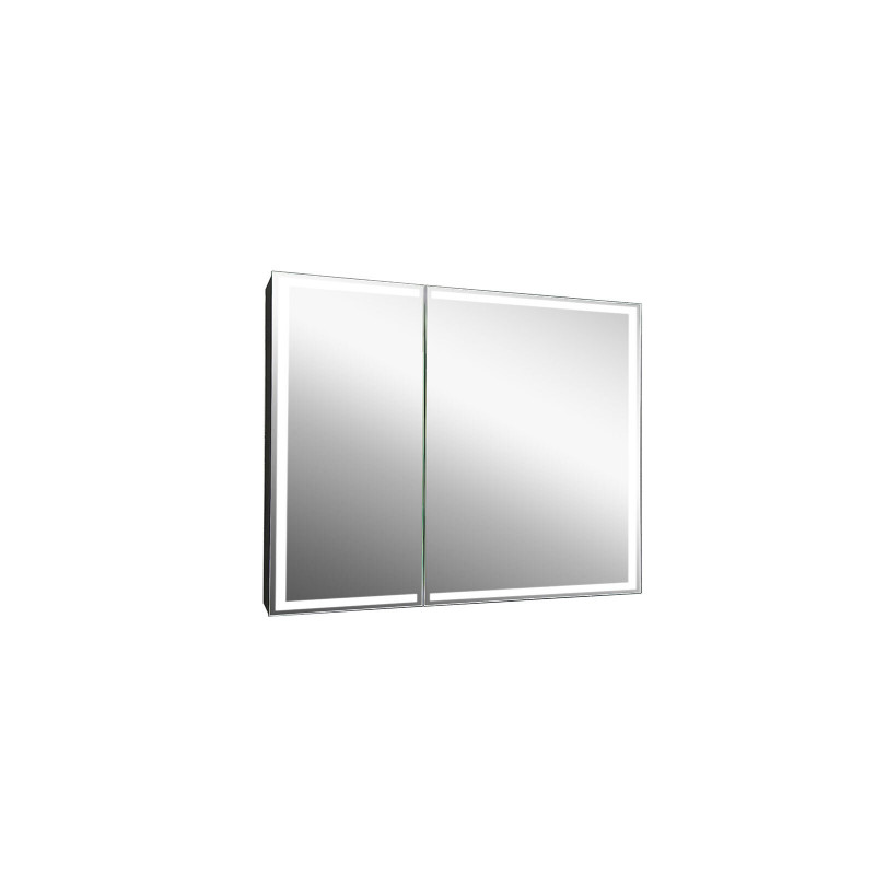 Зеркало-шкаф с подсветкой 100х80см Continent Mirror Box Black МВК051