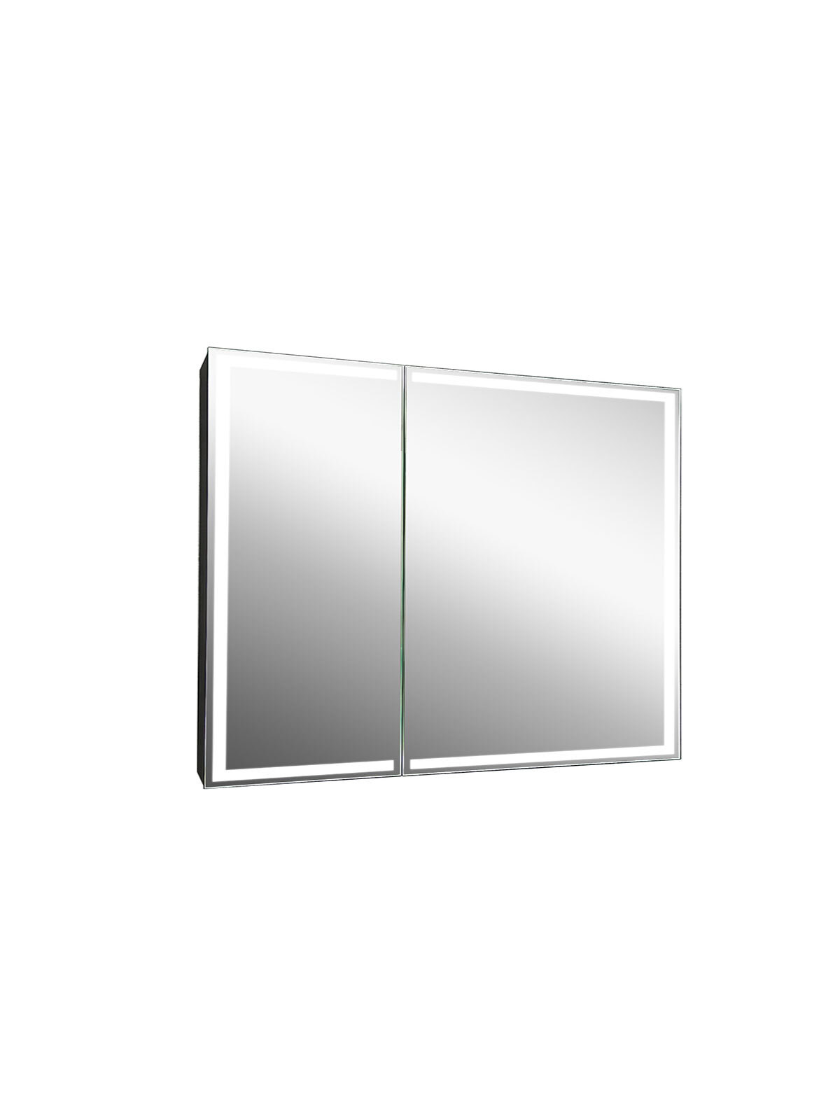 Зеркало-шкаф с подсветкой 100х80см Continent Mirror Box Black МВК051