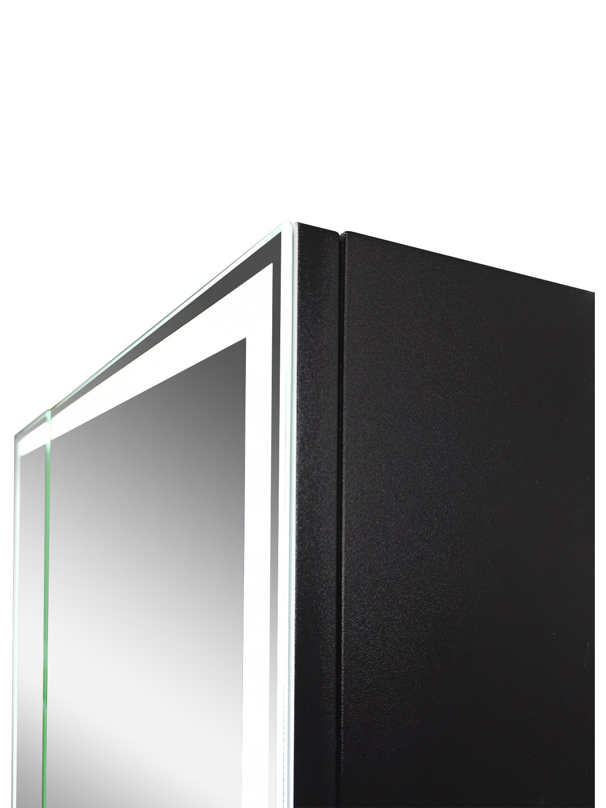 Зеркало-шкаф с подсветкой 100х80см Continent Mirror Box Black МВК051