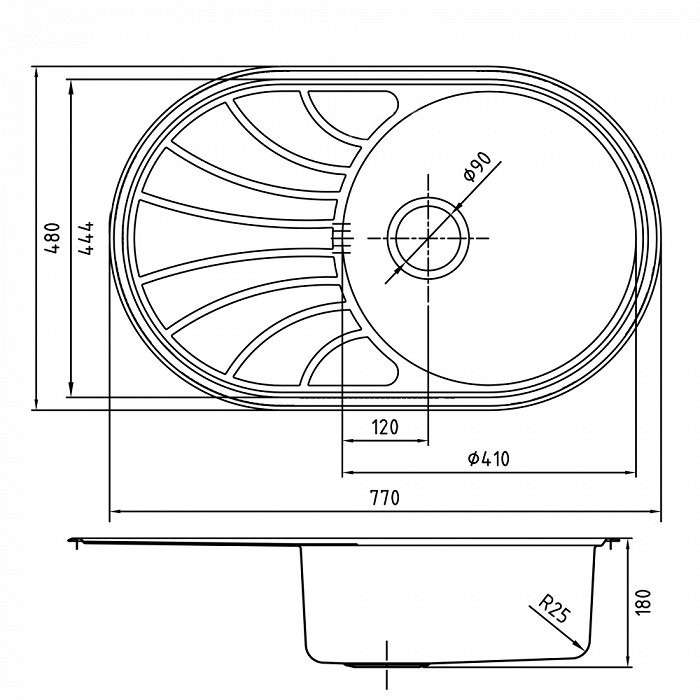 Мойка для кухни из нержавеющей стали Iddis Suno S SUN77SDi77