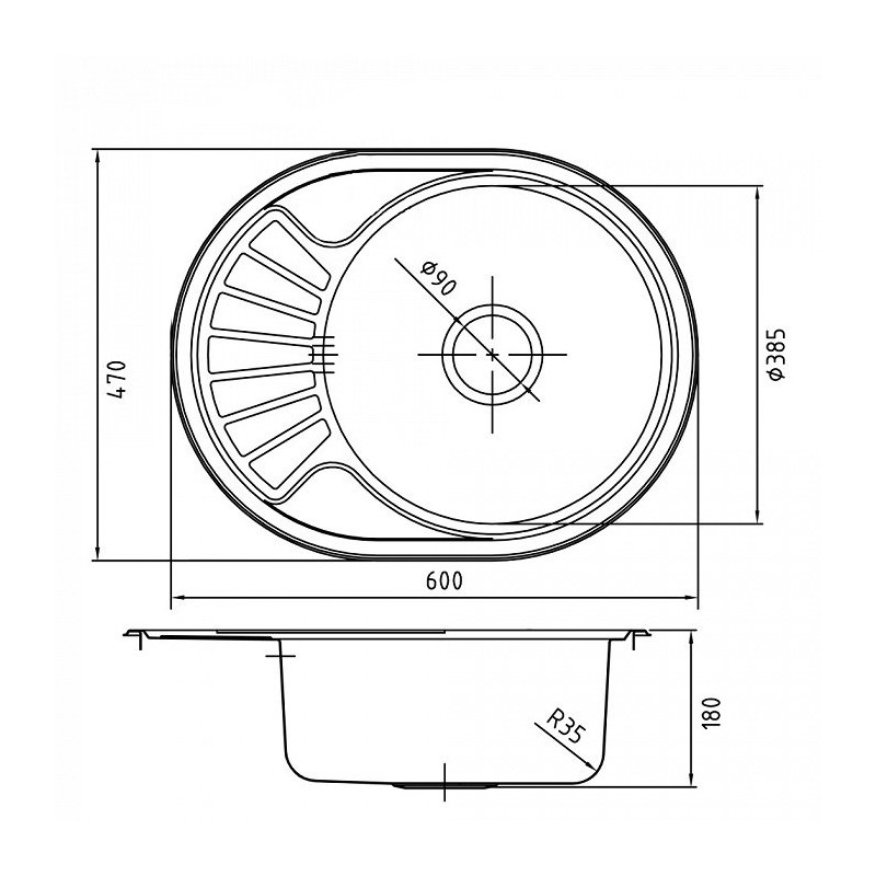 Мойка для кухни из нержавеющей стали Iddis Suno S SUN60SDi77