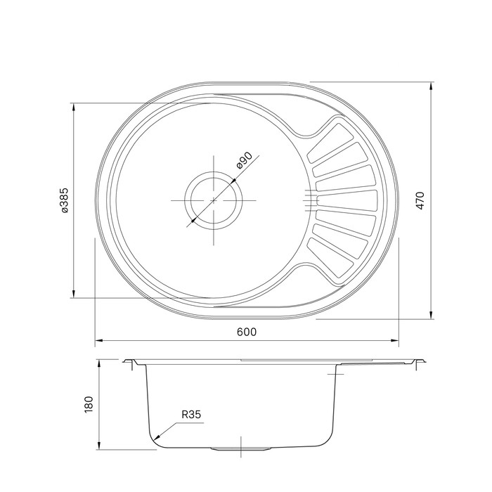 Мойка для кухни из нержавеющей стали Iddis Suno S SUN60PDi77