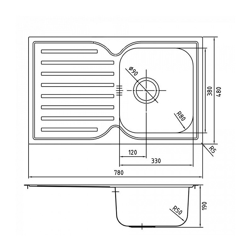 Мойка для кухни из нержавеющей стали Iddis Strit S STR78SDi77