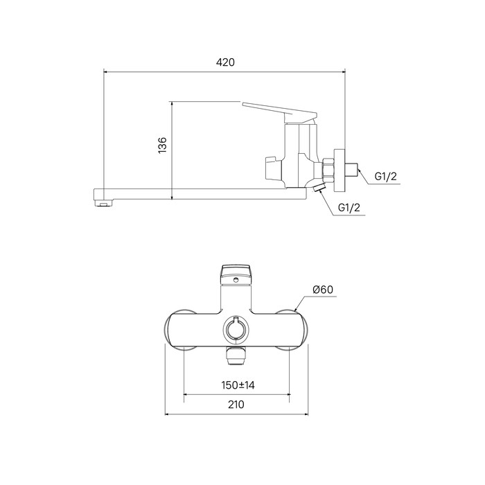 Смеситель для ванны хром iddis Esper ESPSB00i10WA