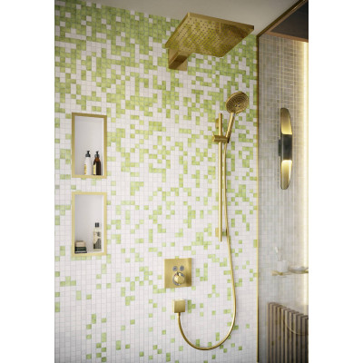 Термостат Hansgrohe ShowerSelect, скрытого монтажа, для 2 потребителей, полированное золото, 15763990