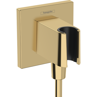 Шланговое соединение с держателем Hansgrohe Fixfit E, полированное золото, 26889990