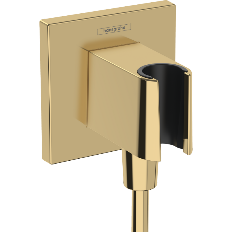 Шланговое соединение с держателем Hansgrohe Fixfit E, полированное золото, 26889990