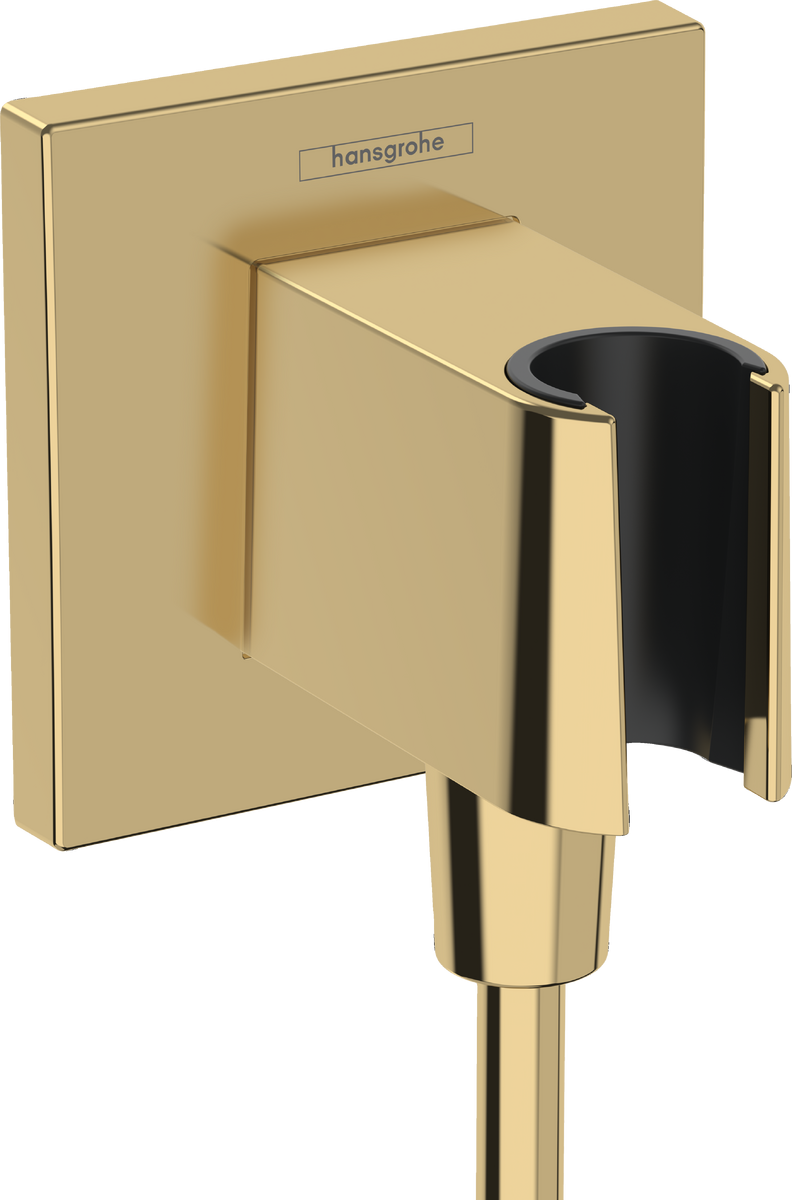 Шланговое соединение с держателем Hansgrohe Fixfit E, полированное золото, 26889990