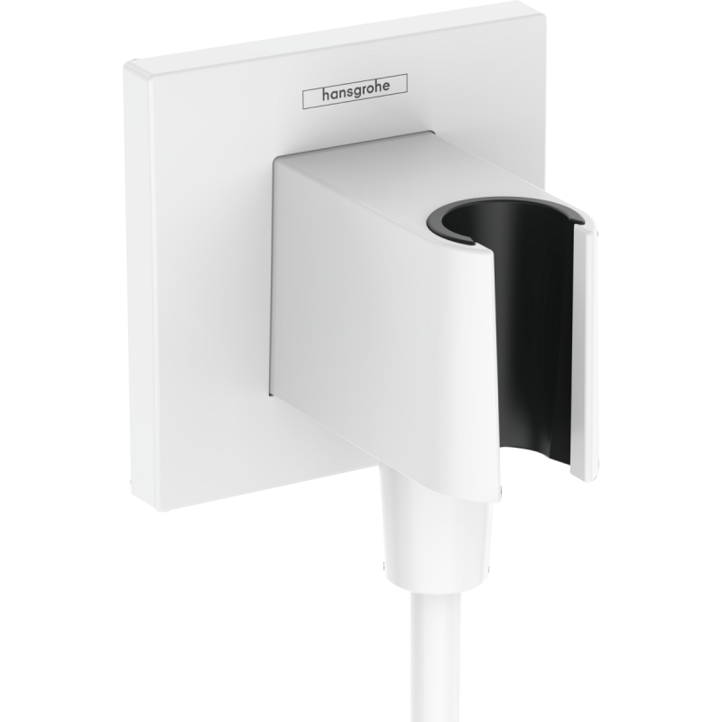 Шланговое соединение с держателем Hansgrohe Fixfit E, белый матовый, 26889700