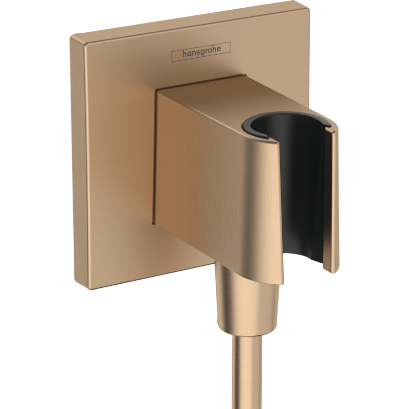 Шланговое соединение с держателем Hansgrohe Fixfit E, шлифованная бронза, 26889140