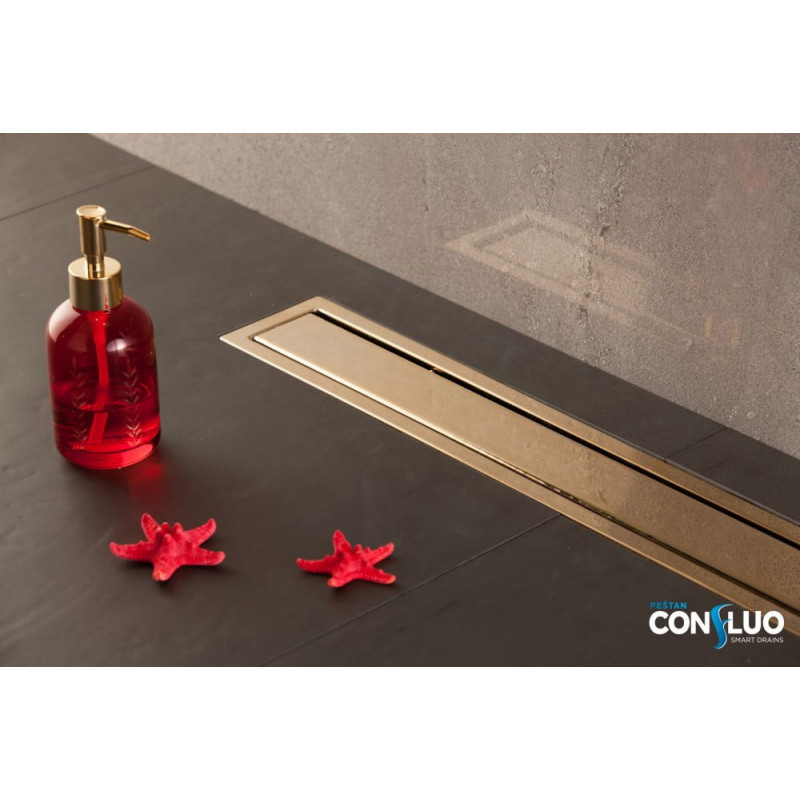Душевой лоток Pestan Confluo Premium Line 950 GOLD, нержавеющая сталь золото глянцевое, под плитку, 13100167