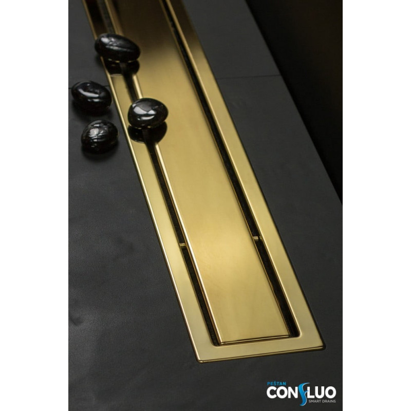 Душевой лоток Pestan Confluo Premium Line 950 GOLD, нержавеющая сталь золото глянцевое, под плитку, 13100167