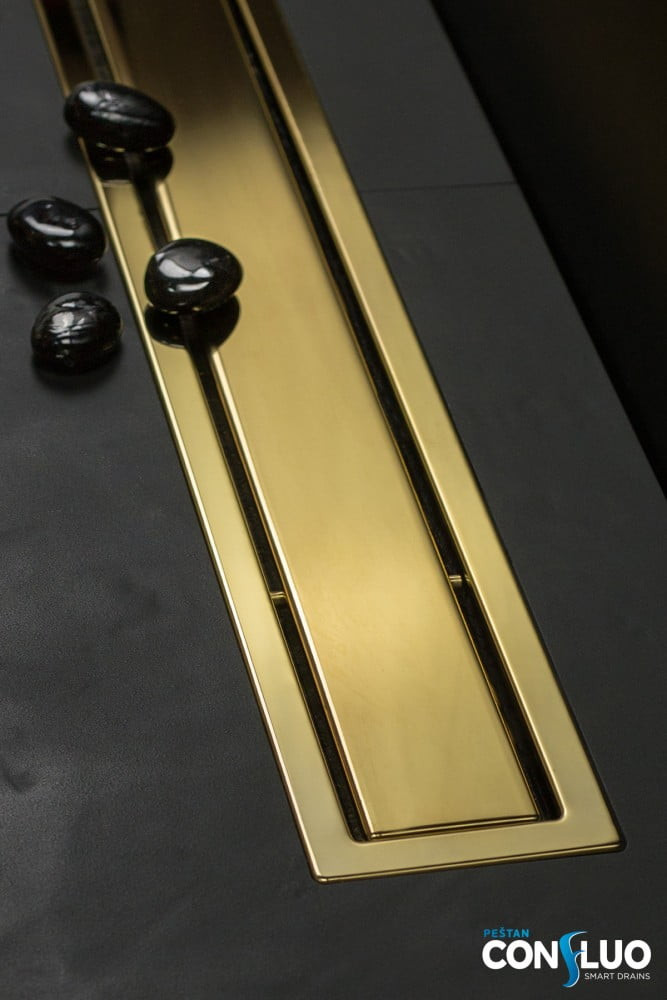 Душевой лоток Pestan Confluo Premium Line 950 GOLD, нержавеющая сталь золото глянцевое, под плитку, 13100167