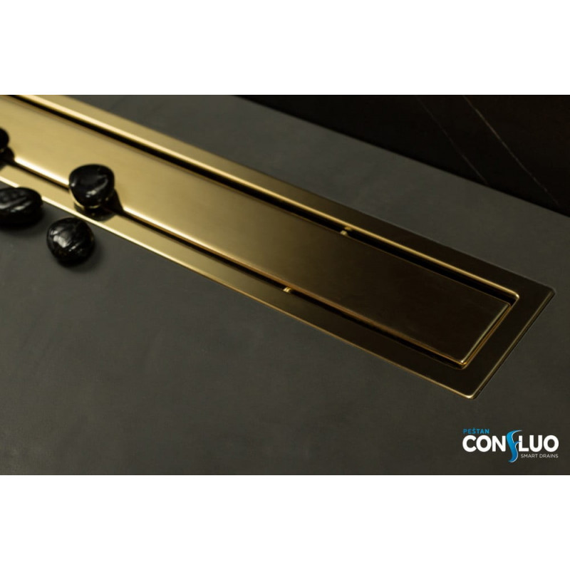 Душевой лоток Pestan Confluo Premium Line 950 GOLD, нержавеющая сталь золото глянцевое, под плитку, 13100167
