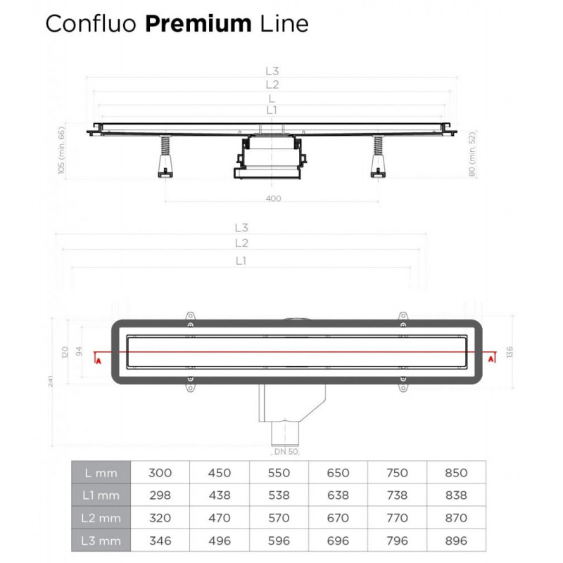 Душевой лоток Pestan Confluo Premium Line 950 GOLD, нержавеющая сталь золото глянцевое, под плитку, 13100167