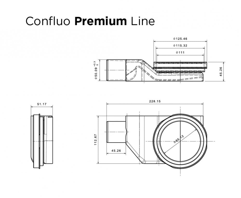 Душевой лоток Pestan Confluo Premium Line 950 GOLD, нержавеющая сталь золото глянцевое, под плитку, 13100167