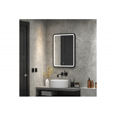 Зеркало с подсветкой 60x80см Relisan Alexandria Black Гл000026096