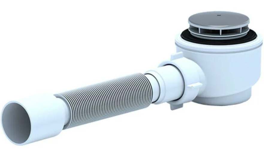 Сифон для поддона 1 1/2"x50 h74мм с гофрой 40х50 АНИ Пласт E415C