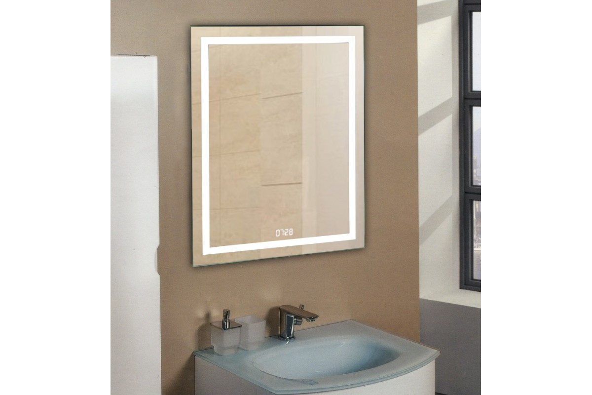 Зеркало с подсветкой и часами 60x80см Relisan Wendy Гл000024378