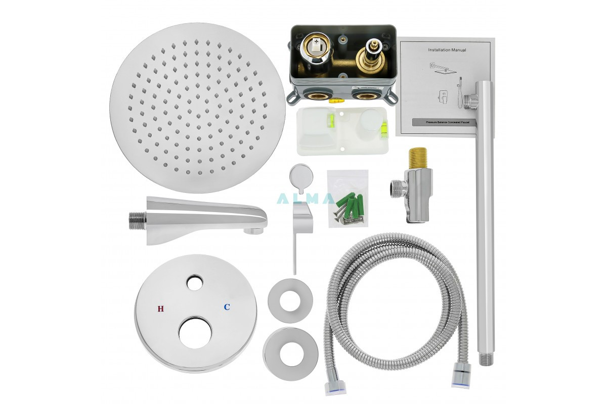 Душевой комплект встраиваемый хром ALMAes Marita Гл000025850