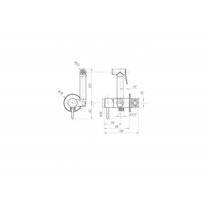 Гигиенический душ с прогрессивным смесителем хром ALMAes Agata AL-877-01