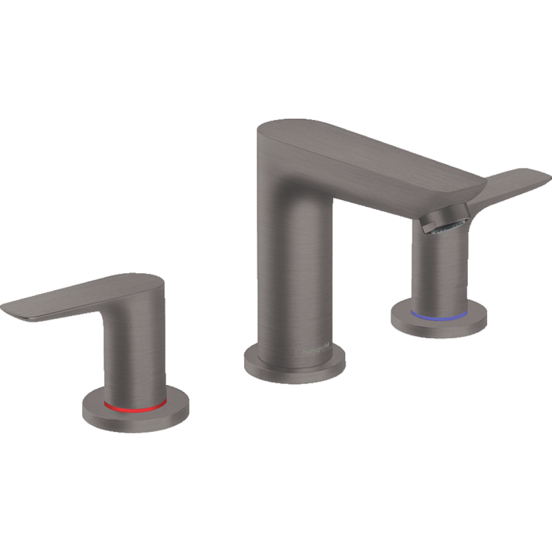 Смеситель для раковины Hansgrohe Talis E на 3 отверстия со сливным гарнитуром, Brushed Black Chrome/матовый черный, 71733340