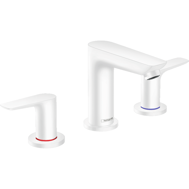 Смеситель для раковины Hansgrohe Talis E на 3 отверстия со сливным гарнитуром, Matt White/белый матовый, 71733700