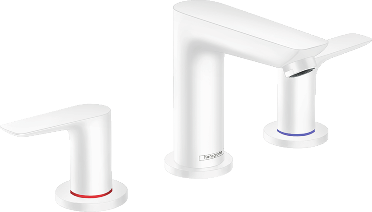 Смеситель для раковины Hansgrohe Talis E на 3 отверстия со сливным гарнитуром, Matt White/белый матовый, 71733700