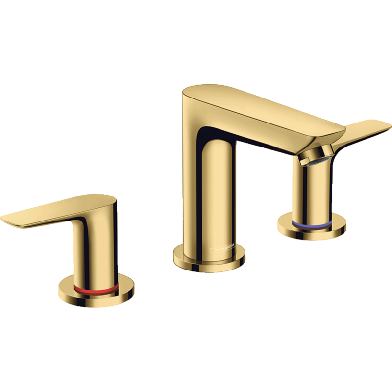 Смеситель для раковины Hansgrohe Talis E на 3 отверстия со сливным гарнитуром, Polished Gold Optic/глянец золото, 71733990