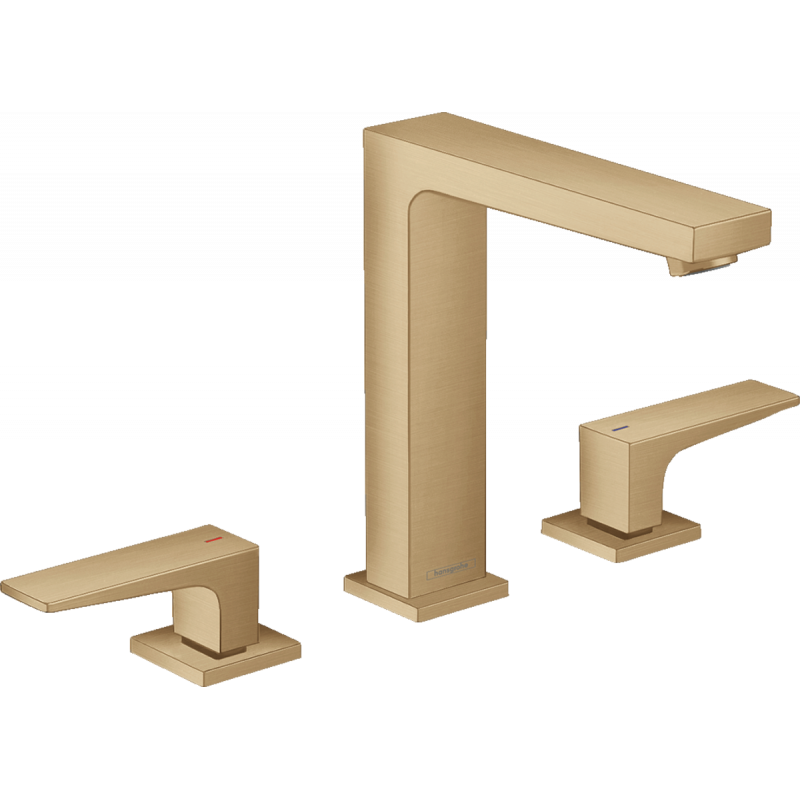 Смеситель для раковины Hansgrohe Metropol 160 на 3 отверстия, сливной гарнитур Push-Open, Brushed Bronze/шлиф.бронза, 32515140
