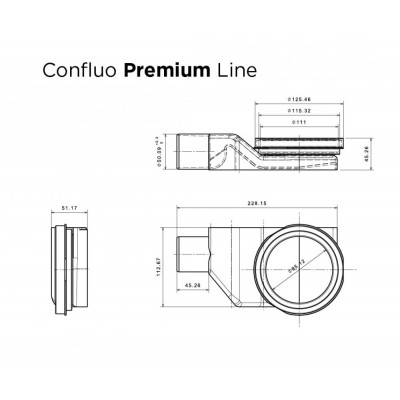 Душевой лоток Pestan Confluo Premium White Glass Line 550 Gold, белое, стекло, золотая кромка, 13100121