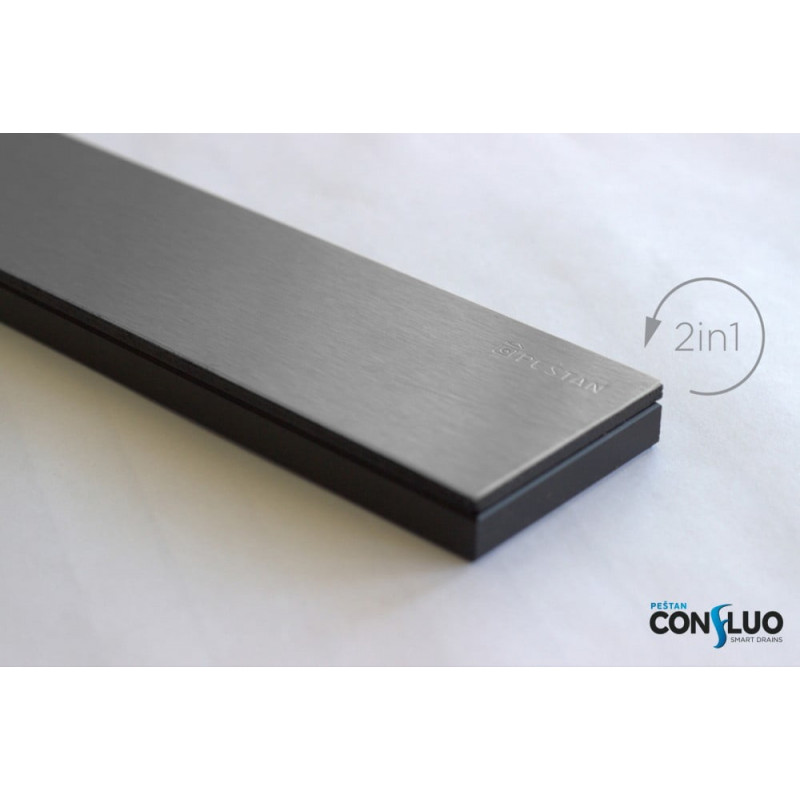 Линейный трап Pestan Confluo Premium Black Glass Line 950 Gold, черное, стекло, золотая кромка, 13100125