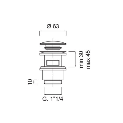 Слив для раковины универсальный хром Giulini F5102L