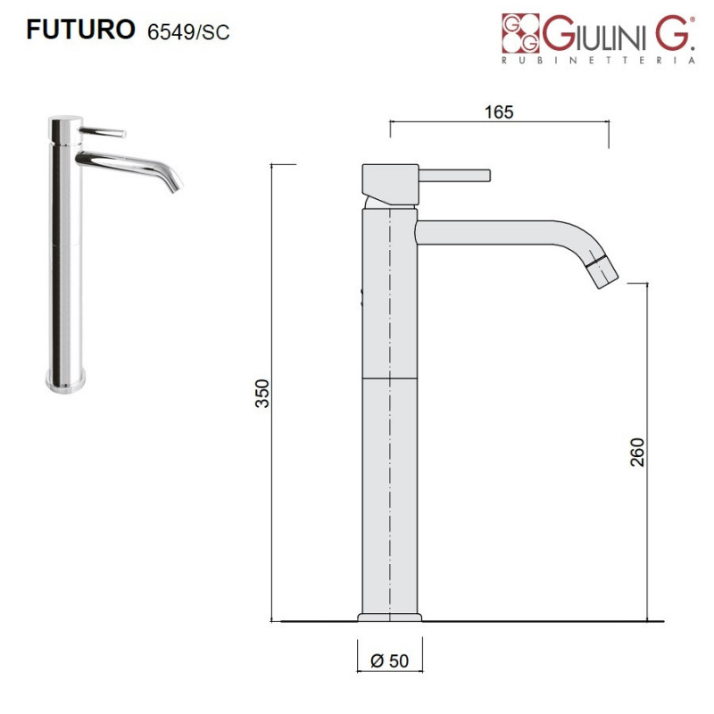 Смеситель для раковины никель Giulini Futuro F6549/SCNKO